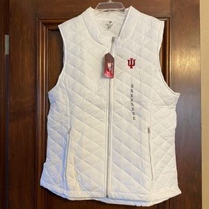 IU white puffer vest